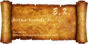 Botka Kornél névjegykártya